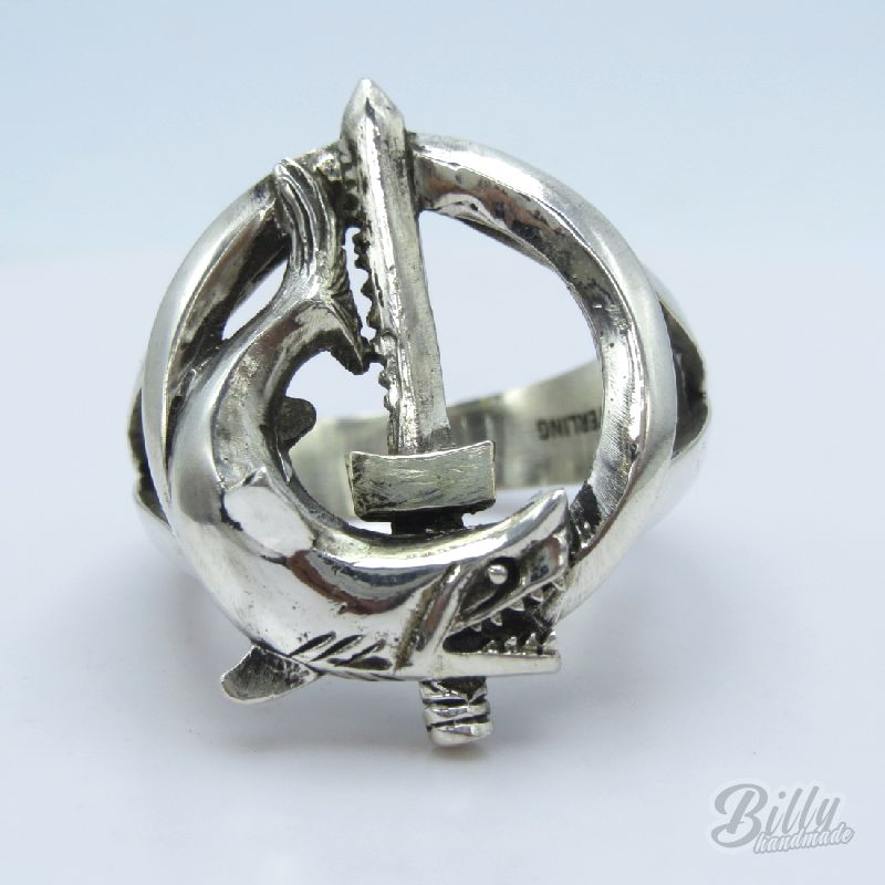 Ring with Fish and Sword Symbol – Strength, Faith & Wisdom